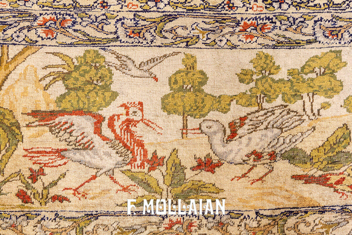 Rare design Pictorial (Animal figures) Antique Kaysery Turkish Carpet n°:220572